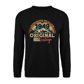 Original Vintage 1949 - Sweat-shirt Unisexe - noir - Devant - Alina (178cm) & Michal (187cm)
