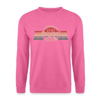 Vintage 1945 Geburtstagsgeschenk 78/79 Jahre - Unisex Pullover - Pink - Vorne