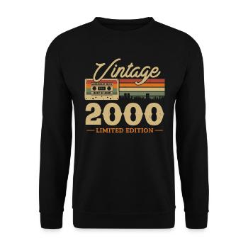 2000 - 23/24 ans anniversaire - Sweat-shirt Unisexe - noir - Devant - Alina (178cm) & Michal (187cm)