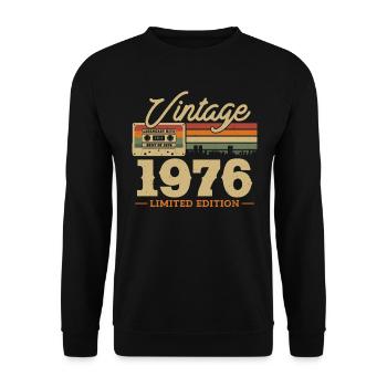 1976 Jubilé 47/48 ans - Sweat-shirt Unisexe - noir - Devant - Alina (178cm) & Michal (187cm)
