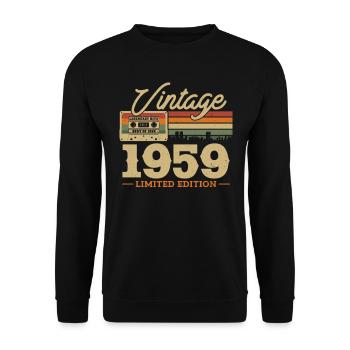 1959 - 64/65th birthday - Unisex Sweatshirt - black - Front - Alina (178cm) & Michal (187cm)