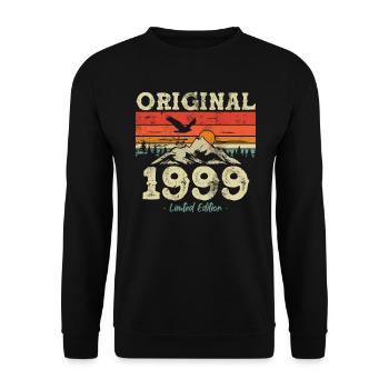 Cadeau d’anniversaire 1999 24/25 ans - Sweat-shirt Unisexe - noir - Devant - Alina (178cm) & Michal (187cm)