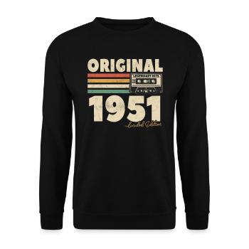 Cadeau rétro 1951 - 72/73 ans - Sweat-shirt Unisexe - noir - Devant - Alina (178cm) & Michal (187cm)