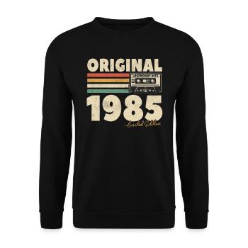 Cadeau Millésime 1985 - Sweat-shirt Unisexe - noir - Devant - Alina (178cm) & Michal (187cm)