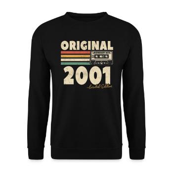Vintage 2001 Geschenk 22/23 Jahre - Unisex Pullover - Schwarz - Vorne - Alina (178cm) & Michal (187cm)
