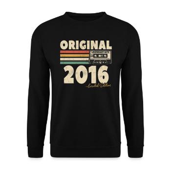 Vintage Birthday Gift 2016 - Unisex Sweatshirt - black - Front - Alina (178cm) & Michal (187cm)