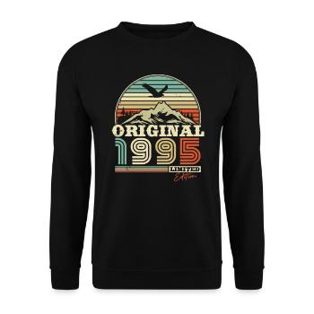 Vintage Birthday Gift 1995 - Unisex Sweatshirt - black - Front - Alina (178cm) & Michal (187cm)
