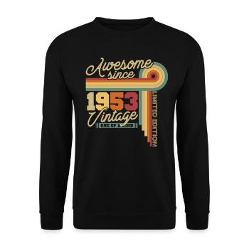 1953 Vintage Anniversary Retro 70 Years - Unisex Sweatshirt - black - Front - Alina (178cm) & Michal (187cm)