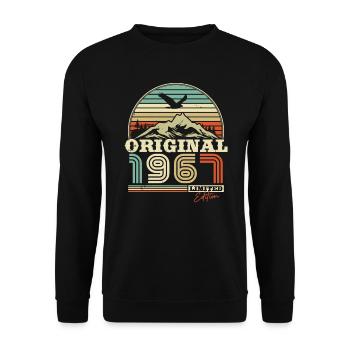 Cadeau d’anniversaire cool 1967 - Sweat-shirt Unisexe - noir - Devant - Alina (178cm) & Michal (187cm)