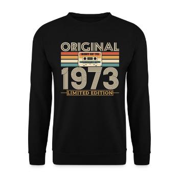 1973 Vintage Jubiläum Retro Limited Edition - Unisex Pullover - Schwarz - Vorne - Alina (178cm) & Michal (187cm)