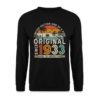 1933 Original Vintage Cadeau - Sweat-shirt Unisexe - noir - Devant - Alina (178cm) & Michal (187cm)