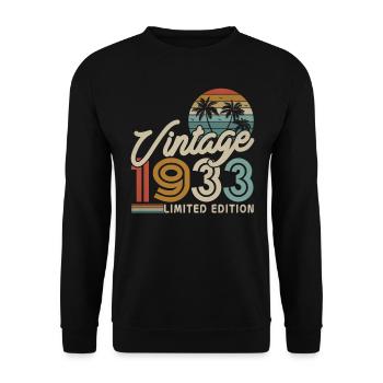 Original 1933 Vintage Birthday Year - 90 Years - Unisex Sweatshirt - black - Front - Alina (178cm) & Michal (187cm)