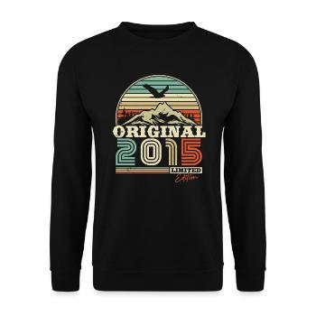 Vintage Geburtstagsgeschenk 2015 - Unisex Pullover - Schwarz - Vorne - Alina (178cm) & Michal (187cm)