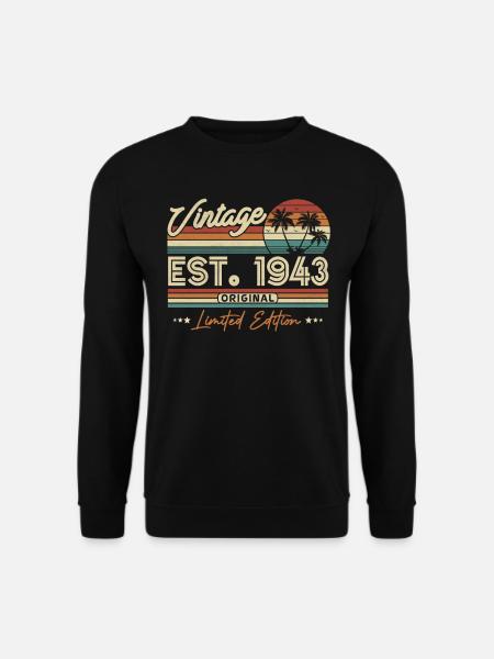 Millésime Anniversaire 80 ans 1943 - Sweat-shirt Unisexe - noir