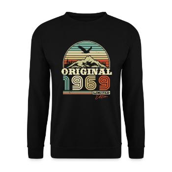 Vintage 1969 Cadeau d’anniversaire Berg & Adler - Sweat-shirt Unisexe - noir - Devant - Alina (178cm) & Michal (187cm)