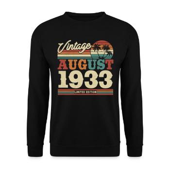 Vintage Birthday Gift 1933, 90 Years - Unisex Sweatshirt - black - Front - Alina (178cm) & Michal (187cm)