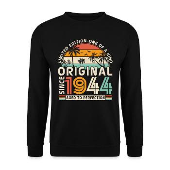 Vintage Original since 1944 79/80 years - Unisex Sweatshirt - black - Front - Alina (178cm) & Michal (187cm)