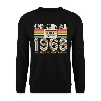 Original birthday present 1968 55/56 years - Unisex Sweatshirt - black - Front - Alina (178cm) & Michal (187cm)
