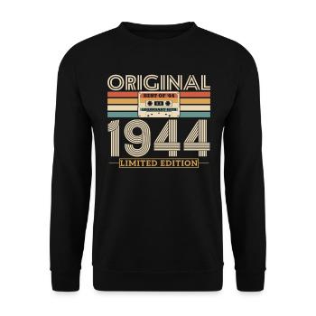 Unique birthday present 1944 79/80 years - Unisex Sweatshirt - black - Front - Alina (178cm) & Michal (187cm)