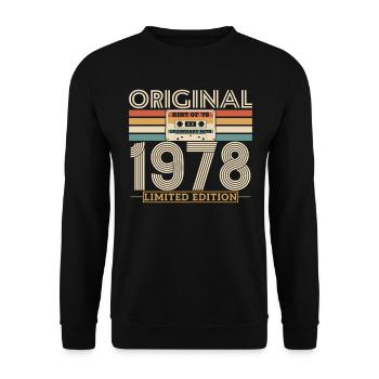 Original birthday present 1978 - 45/46 years - Unisex Sweatshirt - black - Front - Alina (178cm) & Michal (187cm)