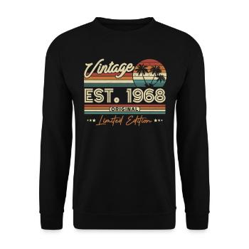 Vintage Birthday Gift 1968 - Unisex Sweatshirt - black - Front - Alina (178cm) & Michal (187cm)