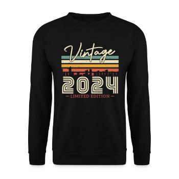 Vintage Birthday Gift 2024 - Unisex Sweatshirt - black - Front - Alina (178cm) & Michal (187cm)