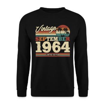 Vintage Birthday Gift 1964 - Unisex Sweatshirt - black - Front - Alina (178cm) & Michal (187cm)