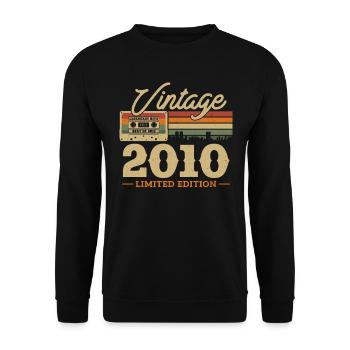 Cadeau d’anniversaire vintage 2010 - Sweat-shirt Unisexe - noir - Devant - Alina (178cm) & Michal (187cm)