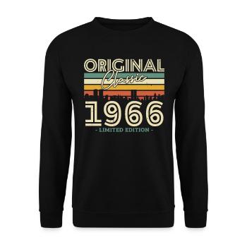Original vintage gift 1966, 57/58 years - Unisex Sweatshirt - black - Front - Alina (178cm) & Michal (187cm)