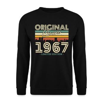 Millésime 1967 Cadeau 56/57 Anniversaire - Sweat-shirt Unisexe - noir - Devant - Alina (178cm) & Michal (187cm)