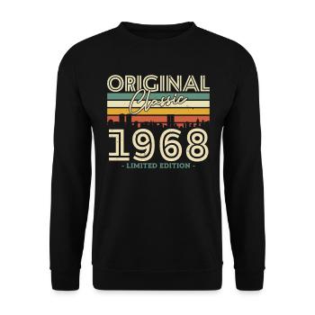 Vintage 1968 Birthday Gift - Unisex Sweatshirt - black - Front - Alina (178cm) & Michal (187cm)