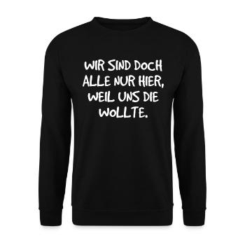 Gemeinsam hier durch das Schicksal - Unisex Pullover - Schwarz - Vorne - Alina (178cm) & Michal (187cm)