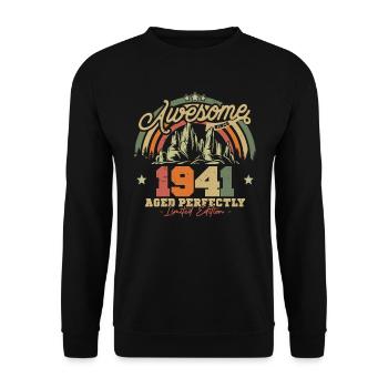 Cadeau d’anniversaire vintage 1941 82/83 ans - Sweat-shirt Unisexe - noir - Devant - Alina (178cm) & Michal (187cm)