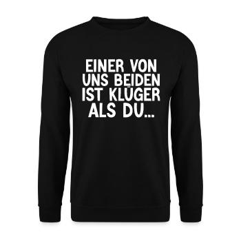 Kluger als Du - Unisex Pullover - Schwarz - Vorne - Alina (178cm) & Michal (187cm)