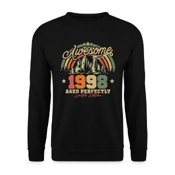 Vintage 1998 Cadeau d’anniversaire - Sweat-shirt Unisexe - noir - Devant - Alina (178cm) & Michal (187cm)