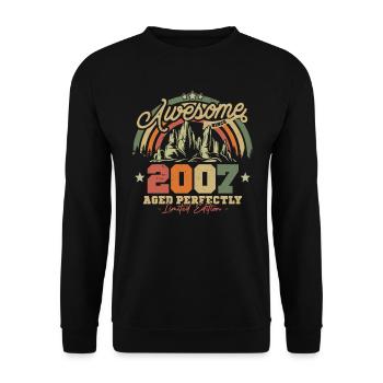 Cadeau d’anniversaire Vintage 2007 - Sweat-shirt Unisexe - noir - Devant - Alina (178cm) & Michal (187cm)