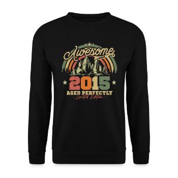 Vintage Birthday Gift 2015, 8-9 years - Unisex Sweatshirt - black - Front - Alina (178cm) & Michal (187cm)
