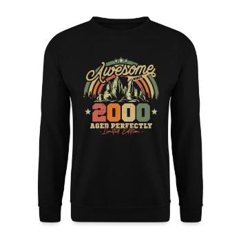 Vintage 2000 Gift 23/24 Years - Unisex Sweatshirt - black - Front - Alina (178cm) & Michal (187cm)