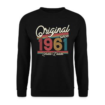 Vintage Birthday Gift 1961, 62/63 years - Unisex Sweatshirt - black - Front - Alina (178cm) & Michal (187cm)
