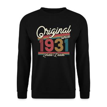 Vintage 1931 Birthday Gift - Unisex Sweatshirt - black - Front - Alina (178cm) & Michal (187cm)