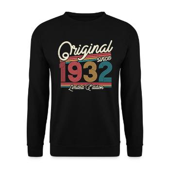 Vintage 1932 Geburtstagsgeschenk - Unisex Pullover - Schwarz - Vorne - Alina (178cm) & Michal (187cm)
