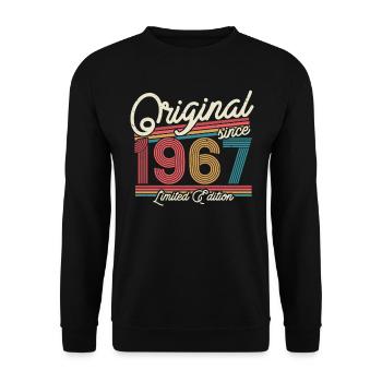 Cadeau d’anniversaire 1967 millésime 56/57 ans - Sweat-shirt Unisexe - noir - Devant - Alina (178cm) & Michal (187cm)