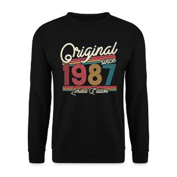 Cadeau 1987 né 36/37 ans - Sweat-shirt Unisexe - noir - Devant - Alina (178cm) & Michal (187cm)