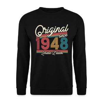 Gift 75/76th birthday 1948 - Unisex Sweatshirt - black - Front - Alina (178cm) & Michal (187cm)
