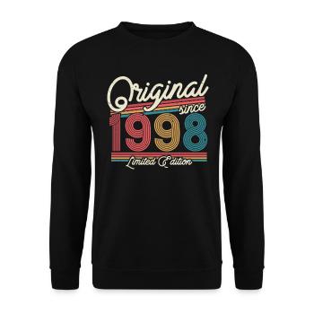 Gift 25/26 Birthday 1998 - Unisex Sweatshirt - black - Front - Alina (178cm) & Michal (187cm)