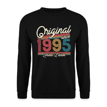 Geschenk 1995 Vintage 28/29 Jahre - Unisex Sweatshirt - black - Front - Alina (178cm) & Michal (187cm)