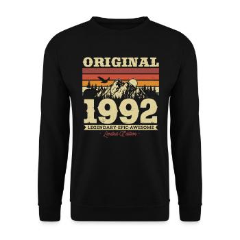 Vintage 1992 Birthday Gift - Unisex Sweatshirt - black - Front - Alina (178cm) & Michal (187cm)