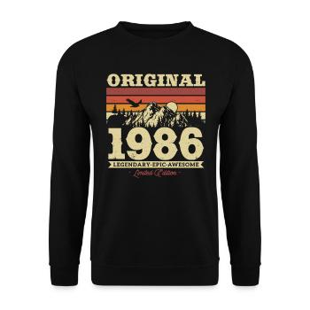 Millésime 1986 Cadeau 37/38ème anniversaire - Sweat-shirt Unisexe - noir - Devant - Alina (178cm) & Michal (187cm)