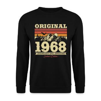 Millésime 1968 Cadeau 55/56ème anniversaire - Sweat-shirt Unisexe - noir - Devant - Alina (178cm) & Michal (187cm)