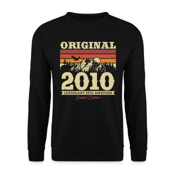 Cadeau vintage 2010 pour les 13/14 ans - Sweat-shirt Unisexe - noir - Devant - Alina (178cm) & Michal (187cm)